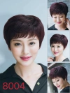 Middle-aged and elderly women's wigs, short summer hair for mothers, real hair for women, full head sets, natural real hair strands, full real hair wigs, 10 details Picture